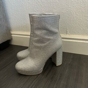 Michael Kors Shimmering Silver Heeled Boots